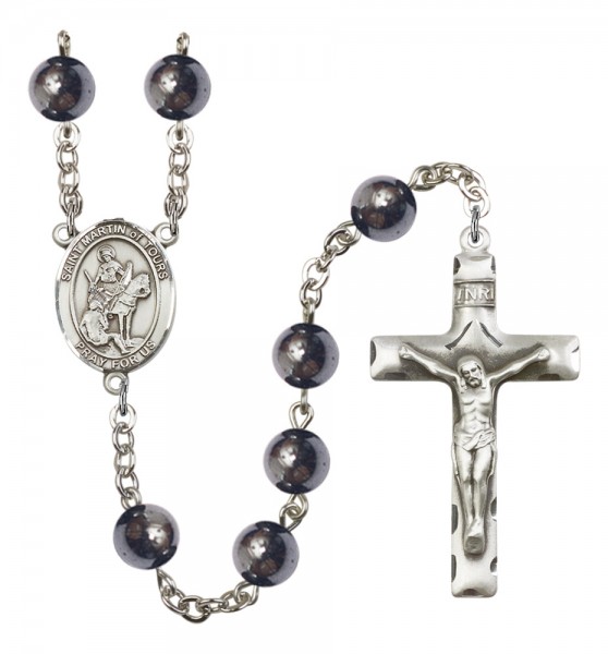 Men's St. Martin of Tours Silver Plated Rosary - Silver