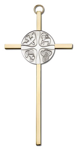 Christian Life Wall Cross 6&quot; - Two-Tone Gold
