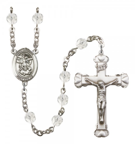 Women's St. Michael the Archangel Birthstone Rosary - Crystal
