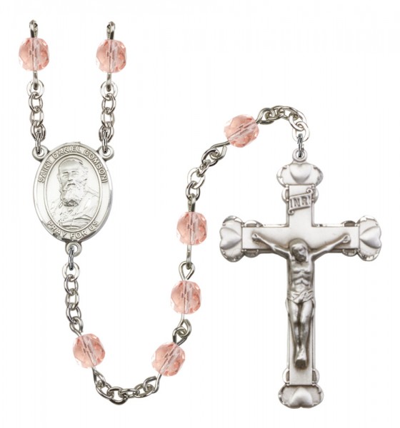 Women's St. Daniel Comboni Birthstone Rosary - Pink