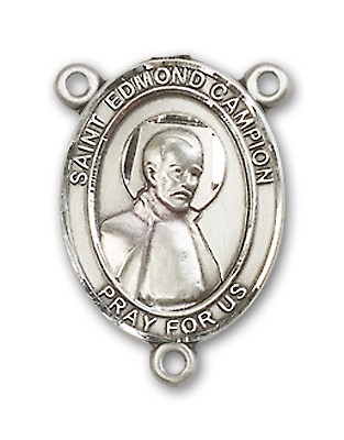 St. Edmund Campion Rosary Centerpiece Sterling Silver or Pewter - Sterling Silver