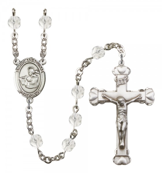 Women's St. Thomas Aquinas Birthstone Rosary - Crystal