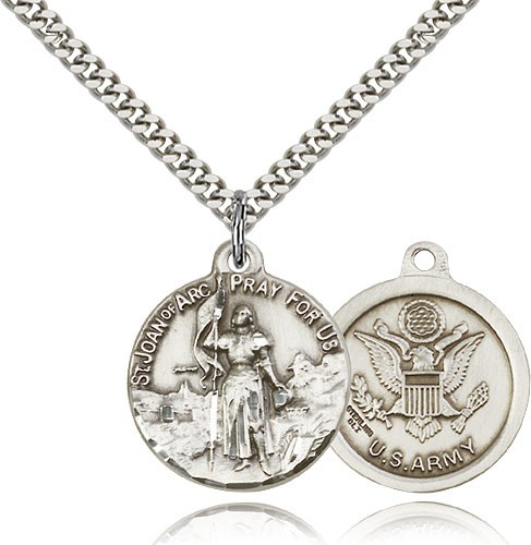 Army St. Joan of Arc Medal - Sterling Silver