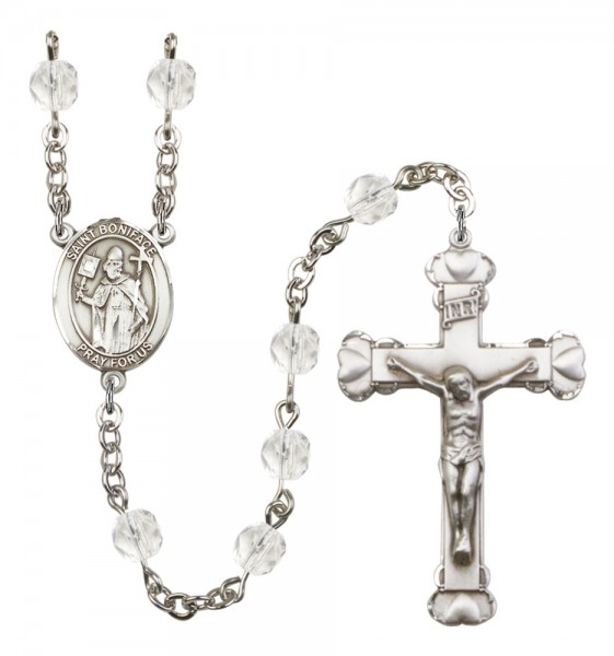 Women's St. Boniface Birthstone Rosary - Crystal