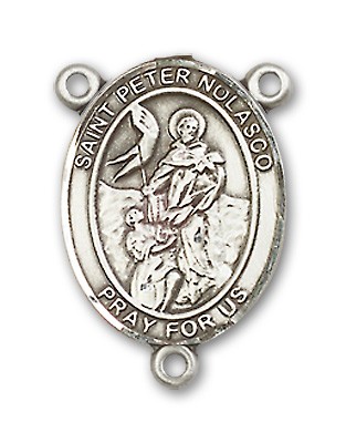 St. Peter Nolasco Rosary Centerpiece Sterling Silver or Pewter - Sterling Silver