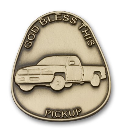 God Bless This Pickup Visor Clip - Antique Gold