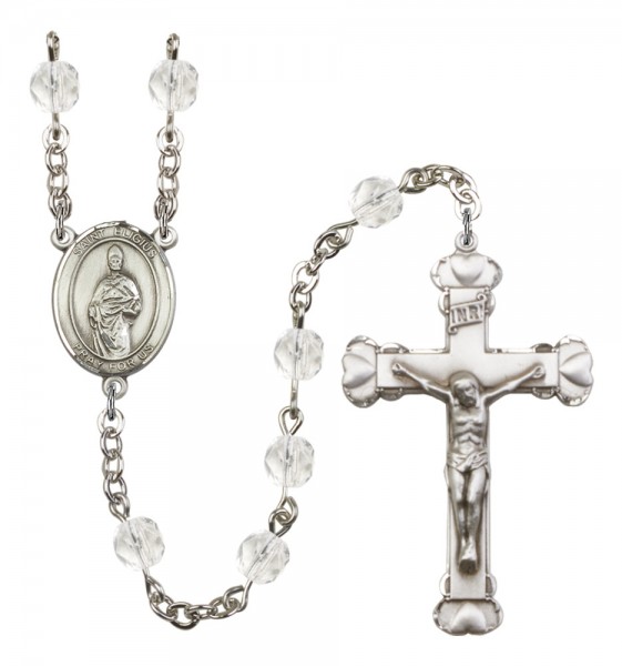 Women's St. Eligius Birthstone Rosary - Crystal