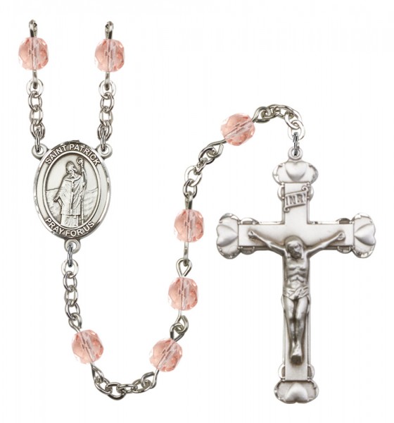 Women's St. Patrick Birthstone Rosary - Pink
