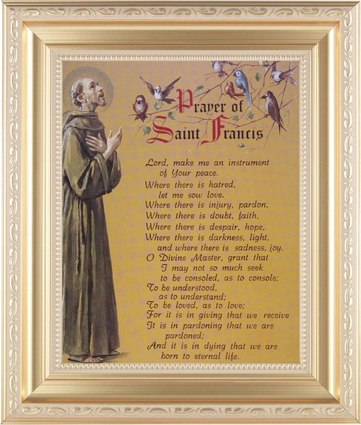 Prayer of St. Francis 8x10 Framed Print Under Glass - #138 Frame