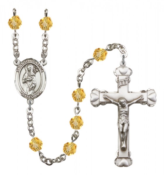 Women's St. Scholastica Birthstone Rosary - Topaz