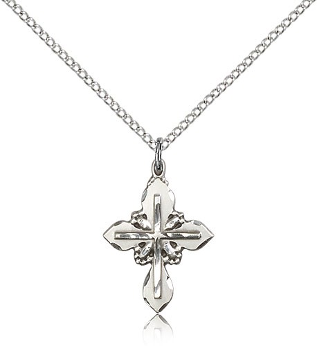 Smaller Women's Teardrop Cross in Cross Pendant - Sterling Silver