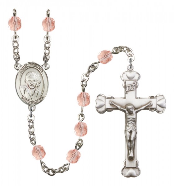 Women's St. Gianna Beretta Molla Birthstone Rosary - Pink