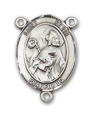 St. Kevin Rosary Centerpiece Sterling Silver or Pewter - Sterling Silver