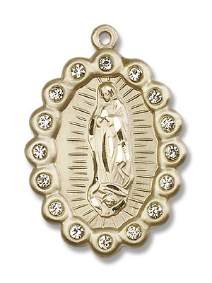 Large Our Lady of Guadalupe Medal - 14K Solid Gold