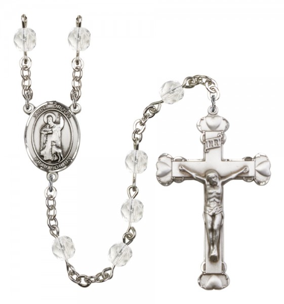 Women's St. Drogo Birthstone Rosary - Crystal