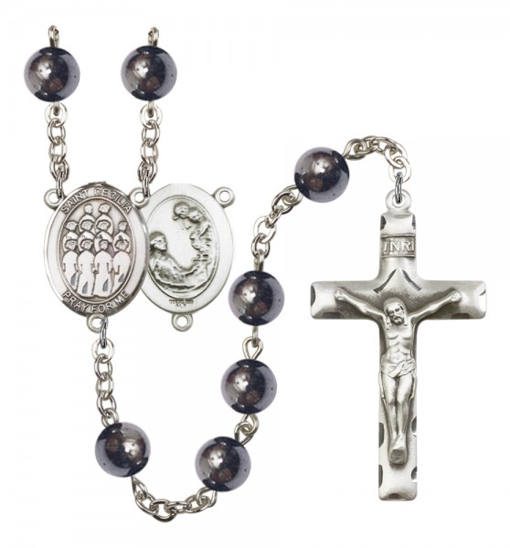 Men's St. Cecilia Choir Silver Plated Rosary - Silver