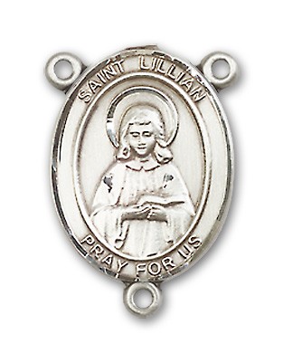 St. Lillian Rosary Centerpiece Sterling Silver or Pewter - Sterling Silver