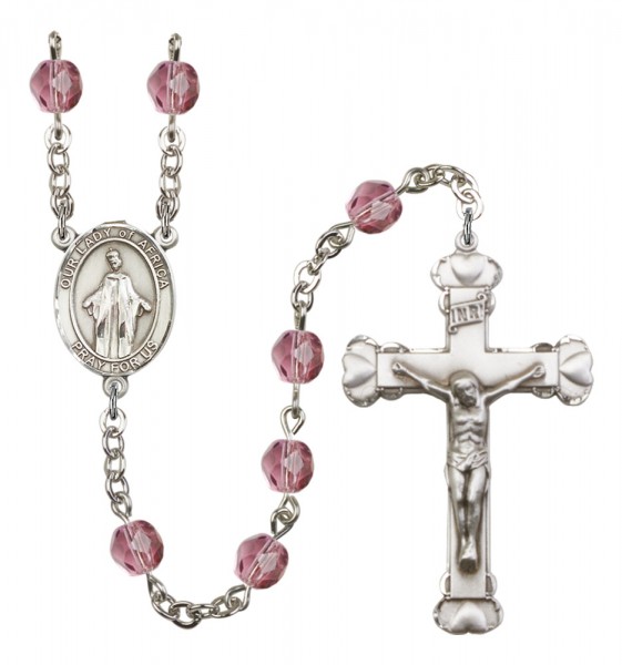 Women's Our Lady of Africa Birthstone Rosary - Amethyst