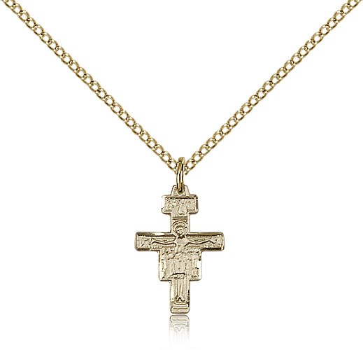 Women's Small San Damiano Crucifix Pendant - 14KT Gold Filled