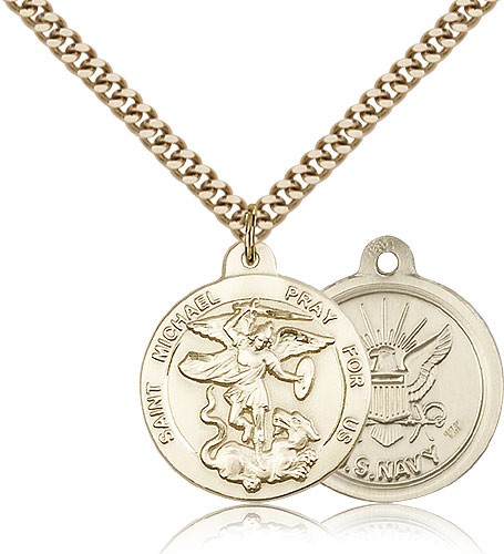 St. Michael the Archangel Navy Medal - 14KT Gold Filled