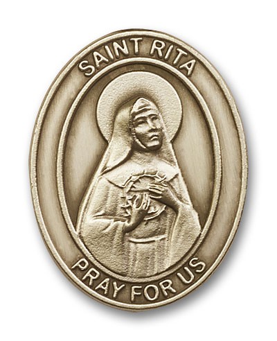 St. Rita of Cascia Visor Clip - Antique Gold