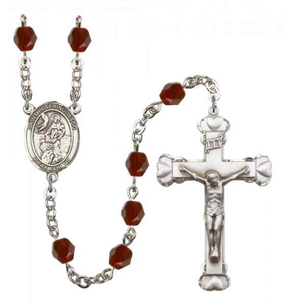 Women's St. Peter Nolasco Birthstone Rosary - Garnet