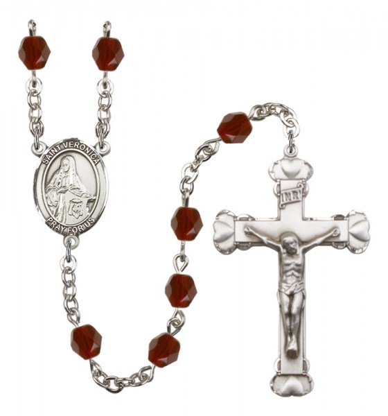 Women's St. Veronica Birthstone Rosary - Garnet