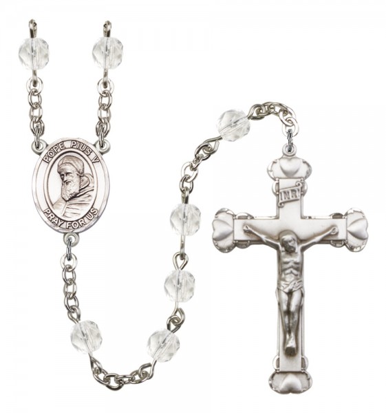 Women's St. Pius X Birthstone Rosary - Crystal