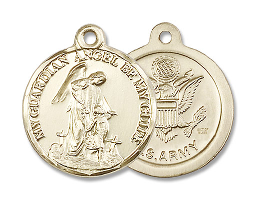 Guardian Angel Army Medal - 14K Solid Gold