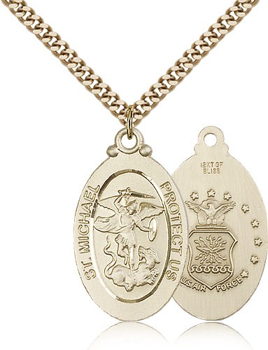 Men's  St. Michael Air Force Medal - 14KT Gold Filled