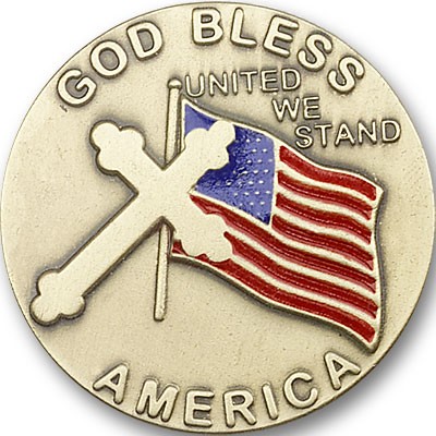 God Bless America Visor Clip - Antique Gold