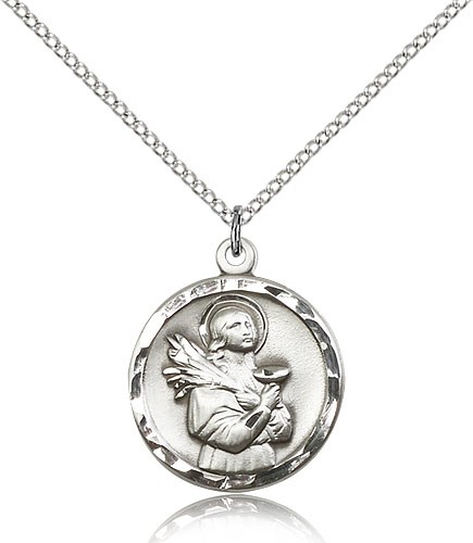 Women's Round St. Lucy Medal - Sterling Silver