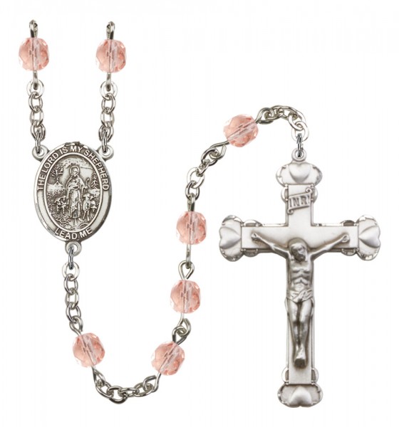 Women's Lord Is My Shepherd Birthstone Rosary - Pink