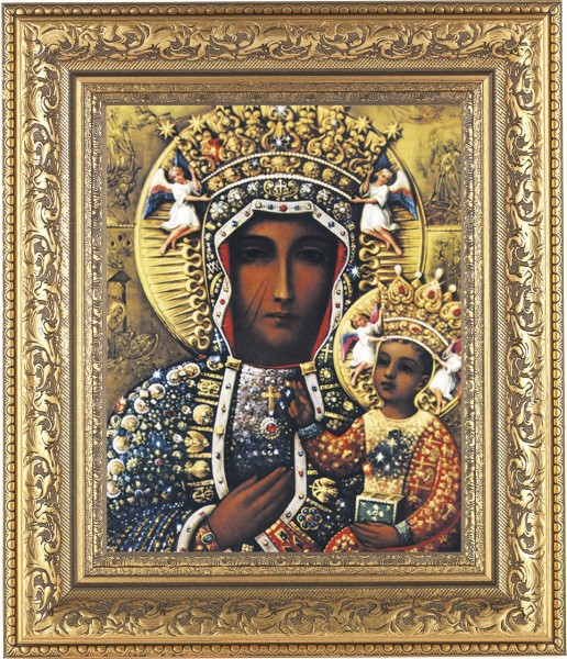 Our Lady of Czestochowa 8x10 Framed Print Under Glass - #115 Frame
