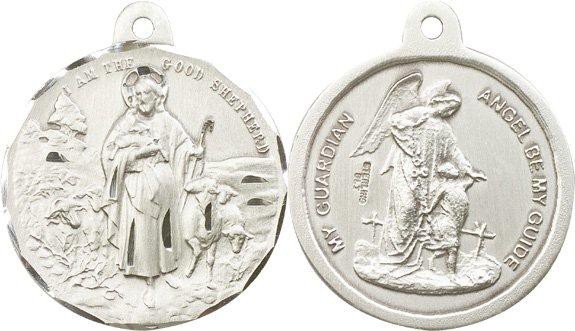 Good Shepherd Guardian Angel Medal - Sterling Silver