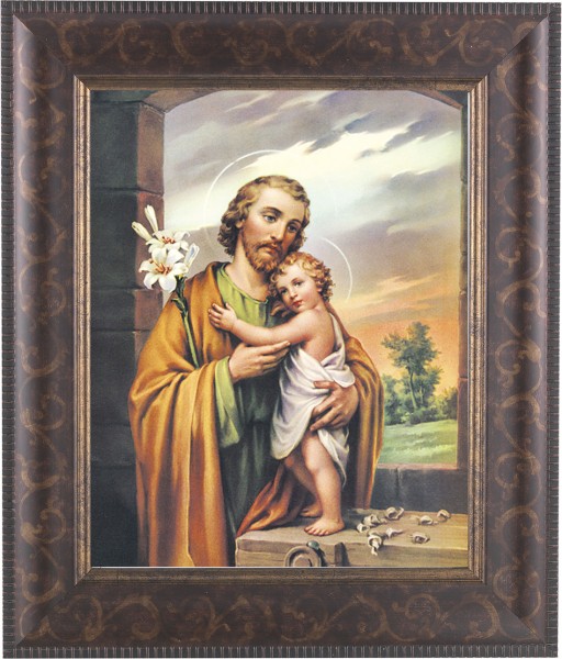 St. Joseph 8x10 Framed Print Under Glass - #124 Frame