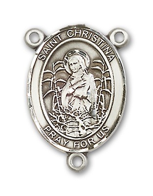 St. Christina the Astonishing Rosary Centerpiece Sterling Silver or Pewter - Sterling Silver