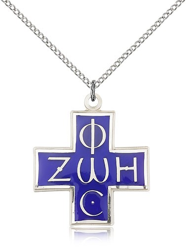 Sterling Silver Light and Life Medal - Blue | Silver