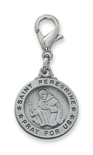 St. Peregrine Clipable Charm - Silver