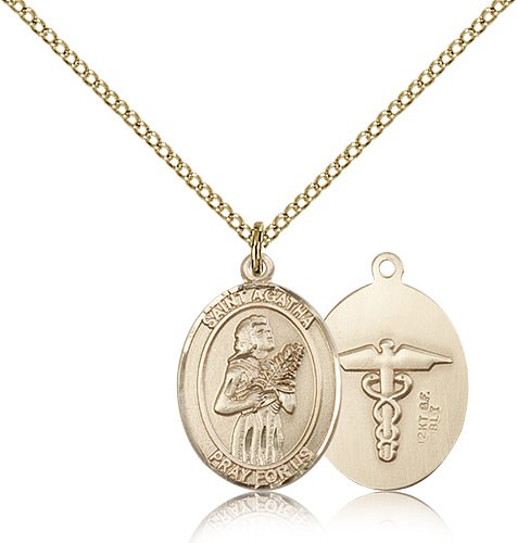 St. Agatha Nurse Medal - 14KT Gold Filled