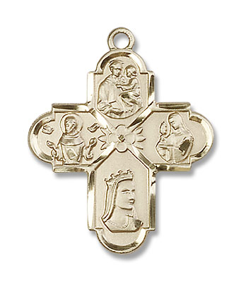 Franciscan 4-Way Medal - 14K Solid Gold