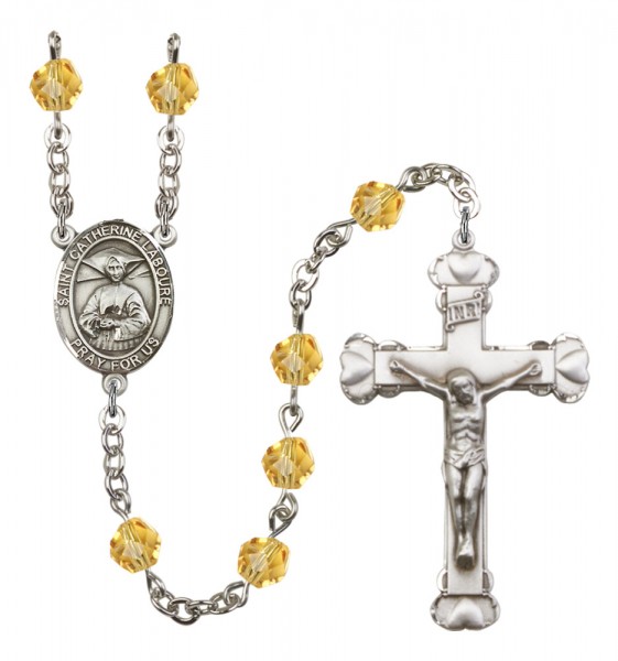 Women's St. Catherine Laboure Birthstone Rosary - Topaz