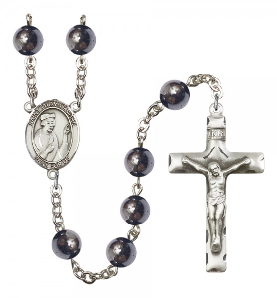 Men's St. Thomas More Silver Plated Rosary - Silver
