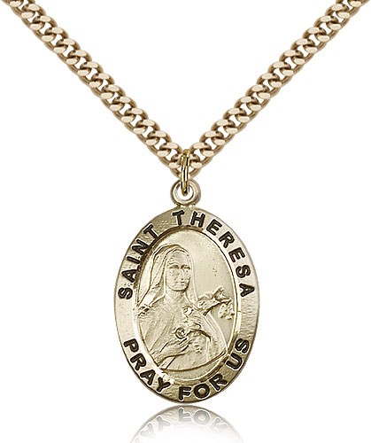 Men's St. Theresa Medal - 14KT Gold Filled