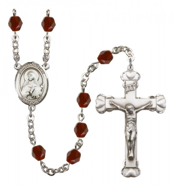 Women's St. Dorothy Birthstone Rosary - Garnet