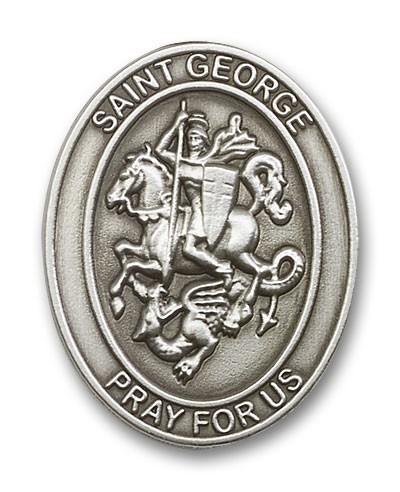 St. George Oval Visor Clip - Antique Silver