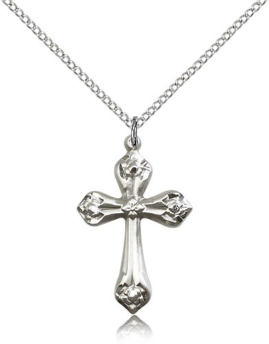 Dainty Tip Women's Cross Necklace - Sterling Silver