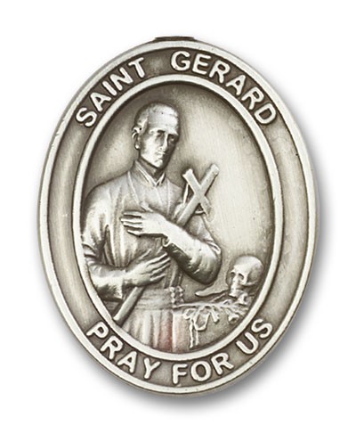 St. Gerard Visor Clip - Antique Silver