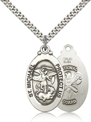 St. Michael National Guard Medal - Sterling Silver