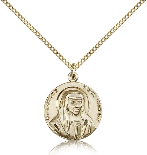 Women's Round St. Louise Medal - 14KT Gold Filled